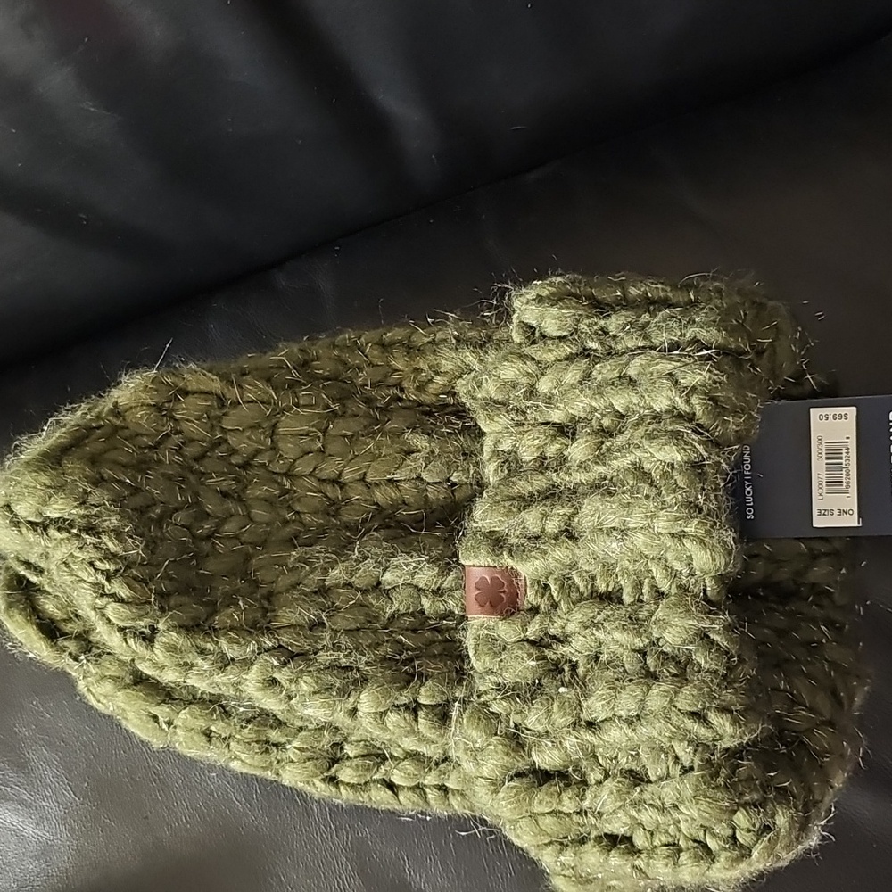 Lucky Brand Olive Green Knit Beanie New With Tags One Size Fits All - Picture 10 of 11